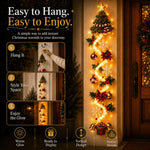 Christmas Door Decoration Illuminated Vertical Design Warm White Light 47.2 Inch tall