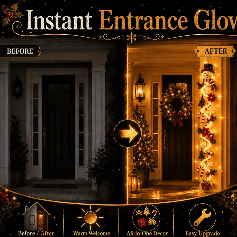 Christmas Door Decoration Illuminated Vertical Design Warm White Light 47.2 Inch tall