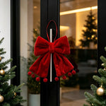 Christmas Door Hanger Soft Velvet Pom-Poms