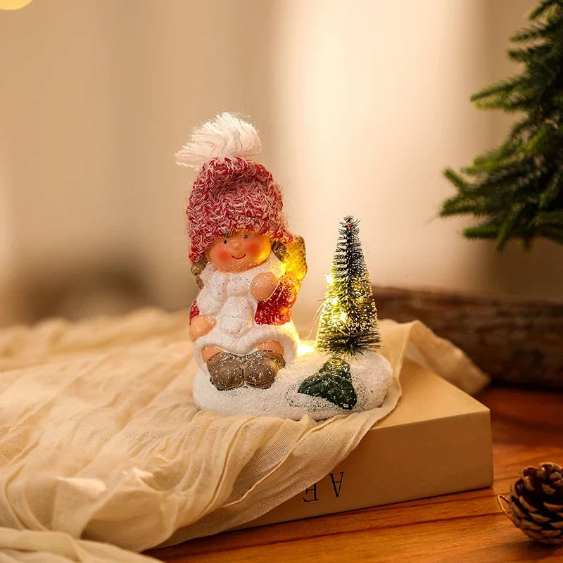 Christmas Figurine Ceramic Integrated LED