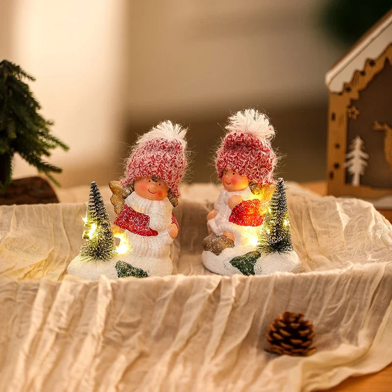 Christmas Figurine LED-Lit Ceramic Compact