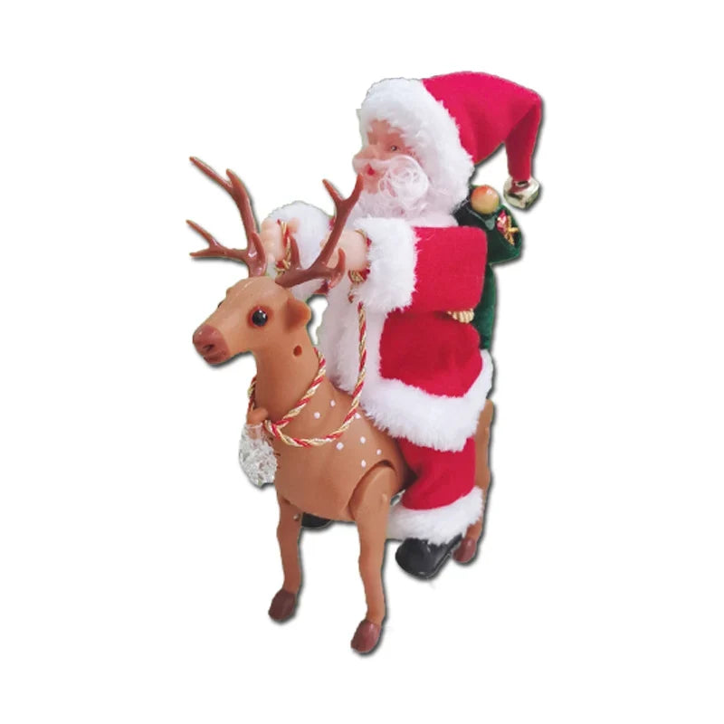 Christmas Figurine Santa Riding Reindeer Tabletop No Assembly
