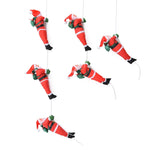 Christmas Figurine Set Embroidered Santas On Ladder 16 Inch