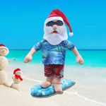 Christmas Figurine Surfing Santa Lightweight & Weather-Resistant