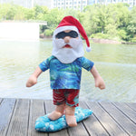 Christmas Figurine Surfing Santa Lightweight & Weather-Resistant