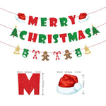 Christmas Garland Glittering Letters Sturdy Cardboard Indoor & Outdoor