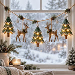 Christmas Garland Illuminated Woodland Deer 31.5 Inch