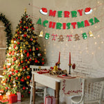 Christmas Garland Pre-Strung Glitter Letters Indoor Outdoor