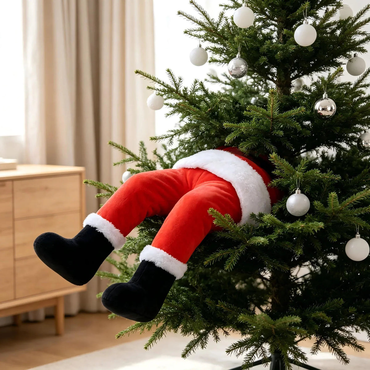 Christmas Gloves Plush Santa Design One Size Fits Most