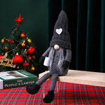 Christmas Gnome Figure Handcrafted Tall Hat Soft Gray Beard