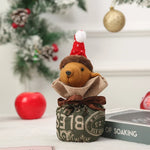 Christmas Gnome Figurine Plush Face & Gift Sack