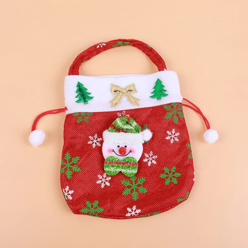 Christmas Gnome Figurine Plush Face & Gift Sack