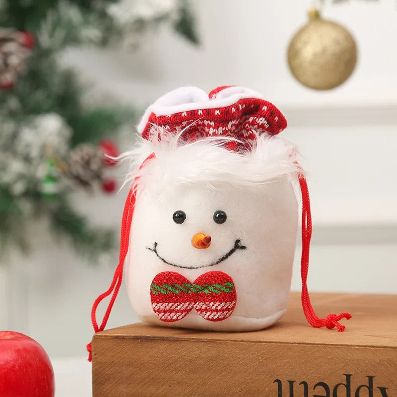 Christmas Gnome Figurine Plush Face & Gift Sack