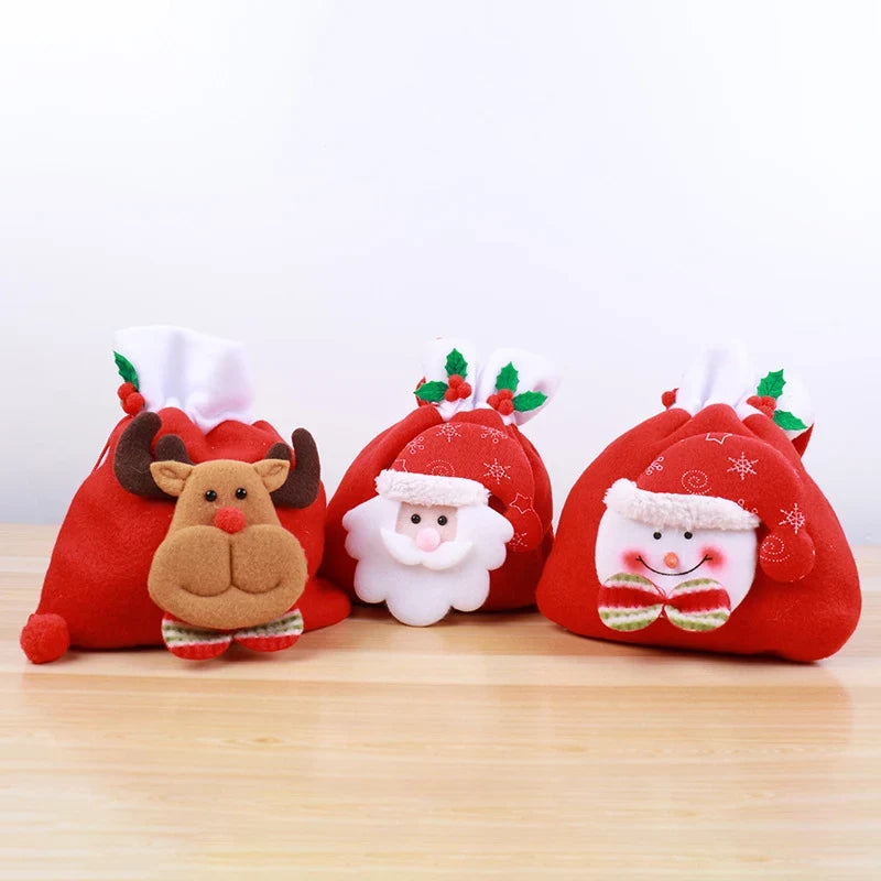 Christmas Gnome Figurine Plush Face & Gift Sack