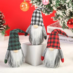 Christmas Gnome Plush Red Checkered Hat