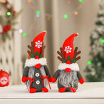 Christmas Gnome Santa Hat & Reindeer Antlers Faux Fur Collar