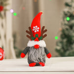 Christmas Gnome Santa Hat & Reindeer Antlers Faux Fur Collar