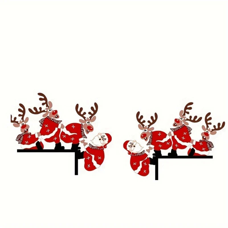 Christmas Hanging Decor Santa & Reindeer Lightweight Reusable
