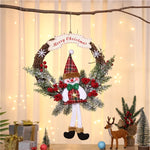 Christmas Hanging Wreath Santa & Holly Durable Easy Hang