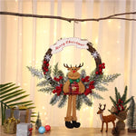 Christmas Hanging Wreath Santa & Holly Durable Easy Hang