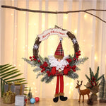 Christmas Hanging Wreath Santa & Holly Durable Easy Hang