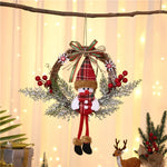 Christmas Hanging Wreath Santa & Holly Durable Easy Hang