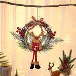 Christmas Hanging Wreath Santa & Holly Durable Easy Hang