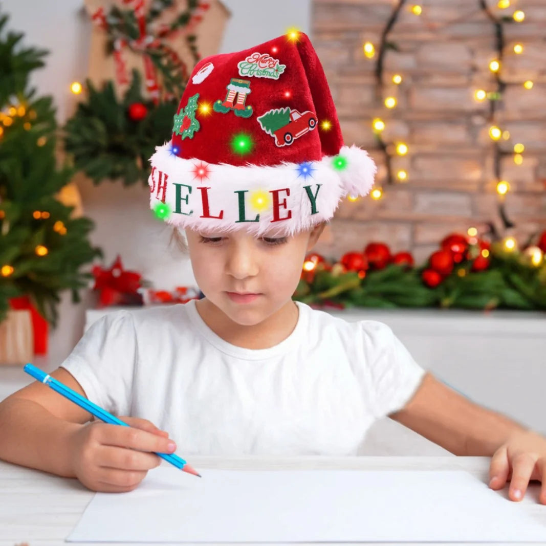 Christmas Hat Battery-Free LED Colorful Appliques