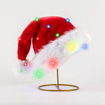 Christmas Hat Multicolor LED Plush Lined
