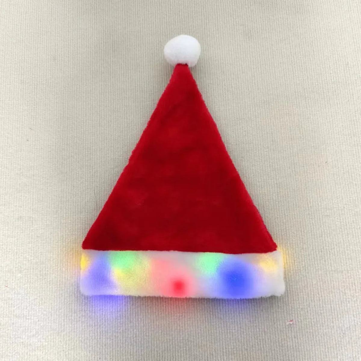 Christmas Hat Plush Light-Up Pom-Pom