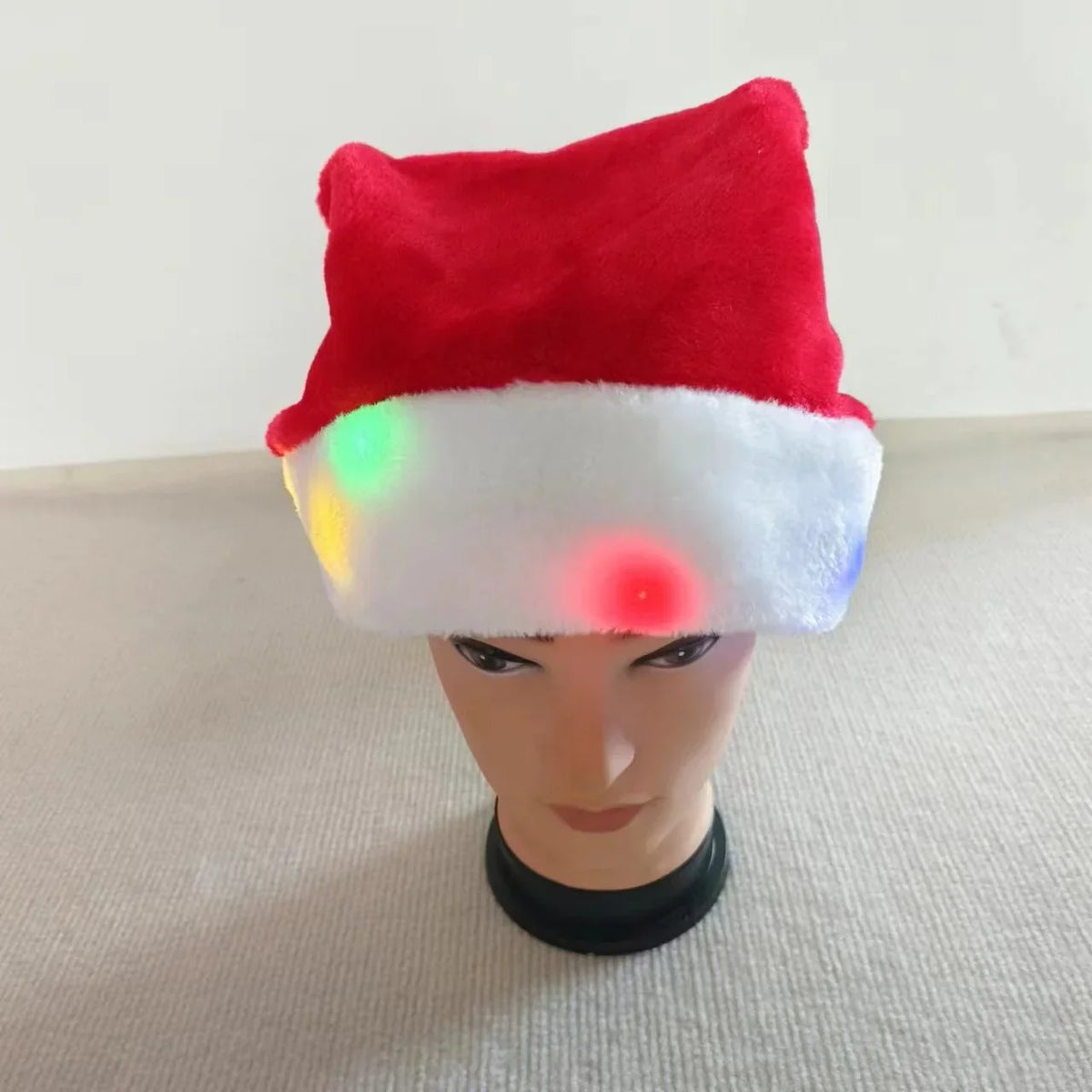 Christmas Hat Plush Light-Up Pom-Pom