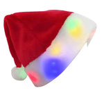 Christmas Hat Plush Light-Up Red With White Pom-Pom