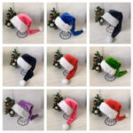 Christmas Hat Soft Fabric Plush Trim & Pom-Pom