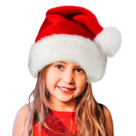 Christmas Hat Soft Plush & Faux Fur Trim One Size