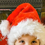Christmas Hat Soft Plush & Faux Fur Trim One Size