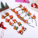 Christmas Hat Soft Plush Reindeer Antlers & Pom-Poms