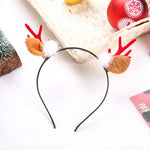Christmas Hat Soft Plush Reindeer Antlers & Pom-Poms