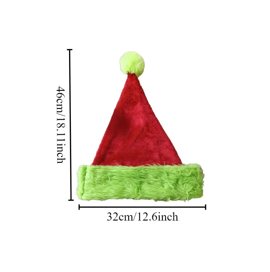 Christmas Hat Soft Plush Trim One Size Fits All