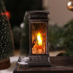 Christmas Lantern Animated Santa Motif Warm LED Battery Free