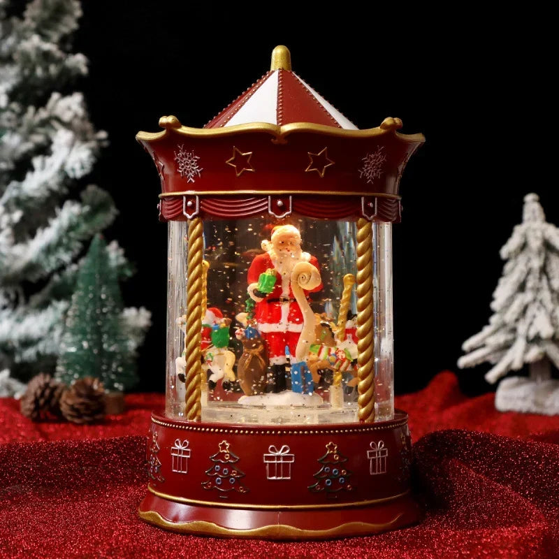 Christmas Lantern Animated Snow Scenes Battery-Free