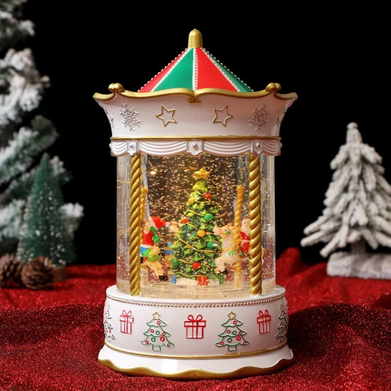 Christmas Lantern Animated Snow Scenes Battery-Free