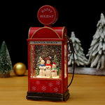 Christmas Lantern Animated Snowman Scene Integrated LED