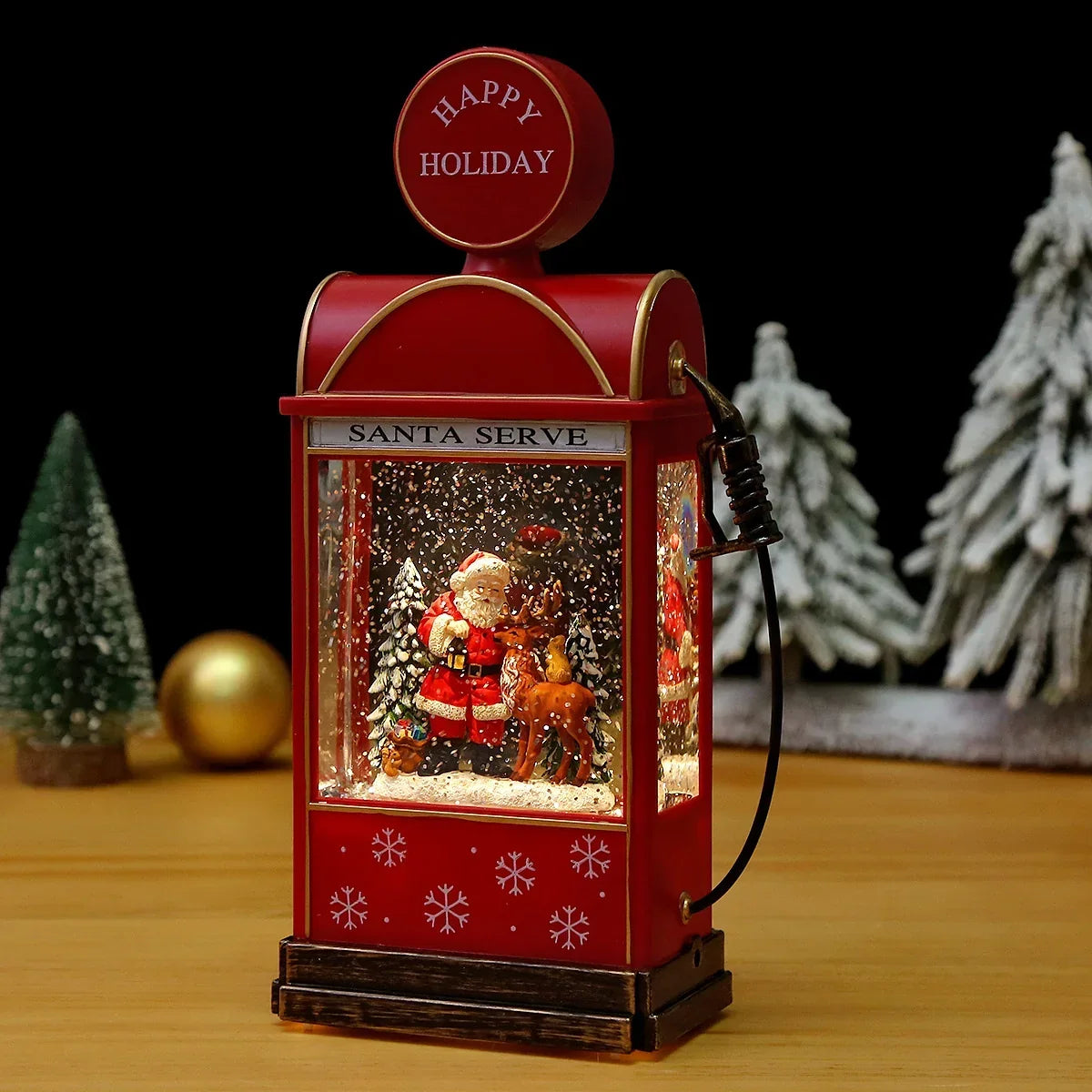 Christmas Lantern Animated Snowman Scene Integrated LED