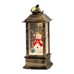 Christmas Lantern Battery-Operated Warm LED Glow & Snow Scene