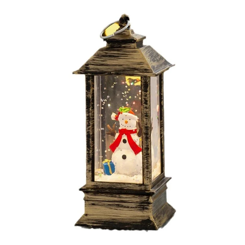 Christmas Lantern Built-In LED & Snow Effect Battery-Free