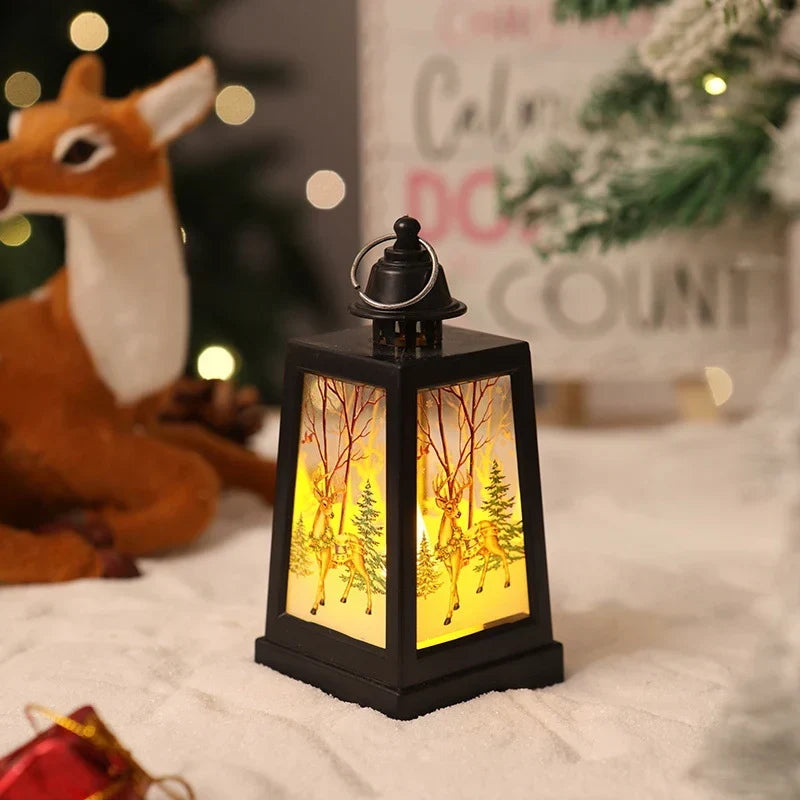 Christmas Lantern Built-In Warm White LED Winter Motifs