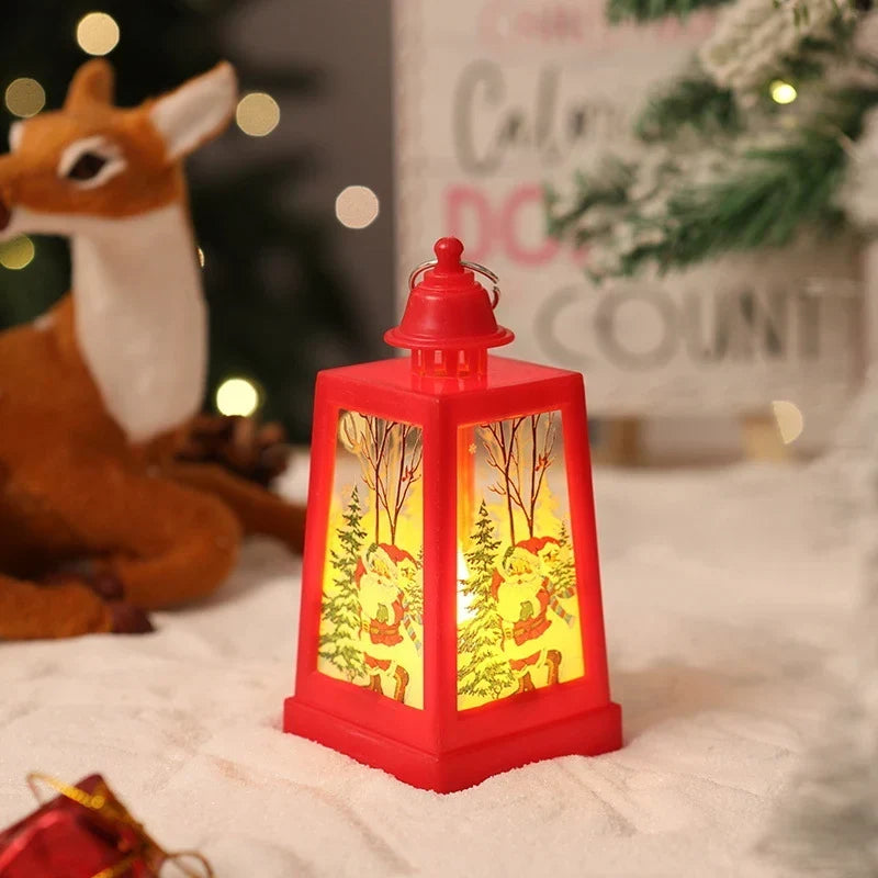 Christmas Lantern Built-In Warm White LED Winter Motifs