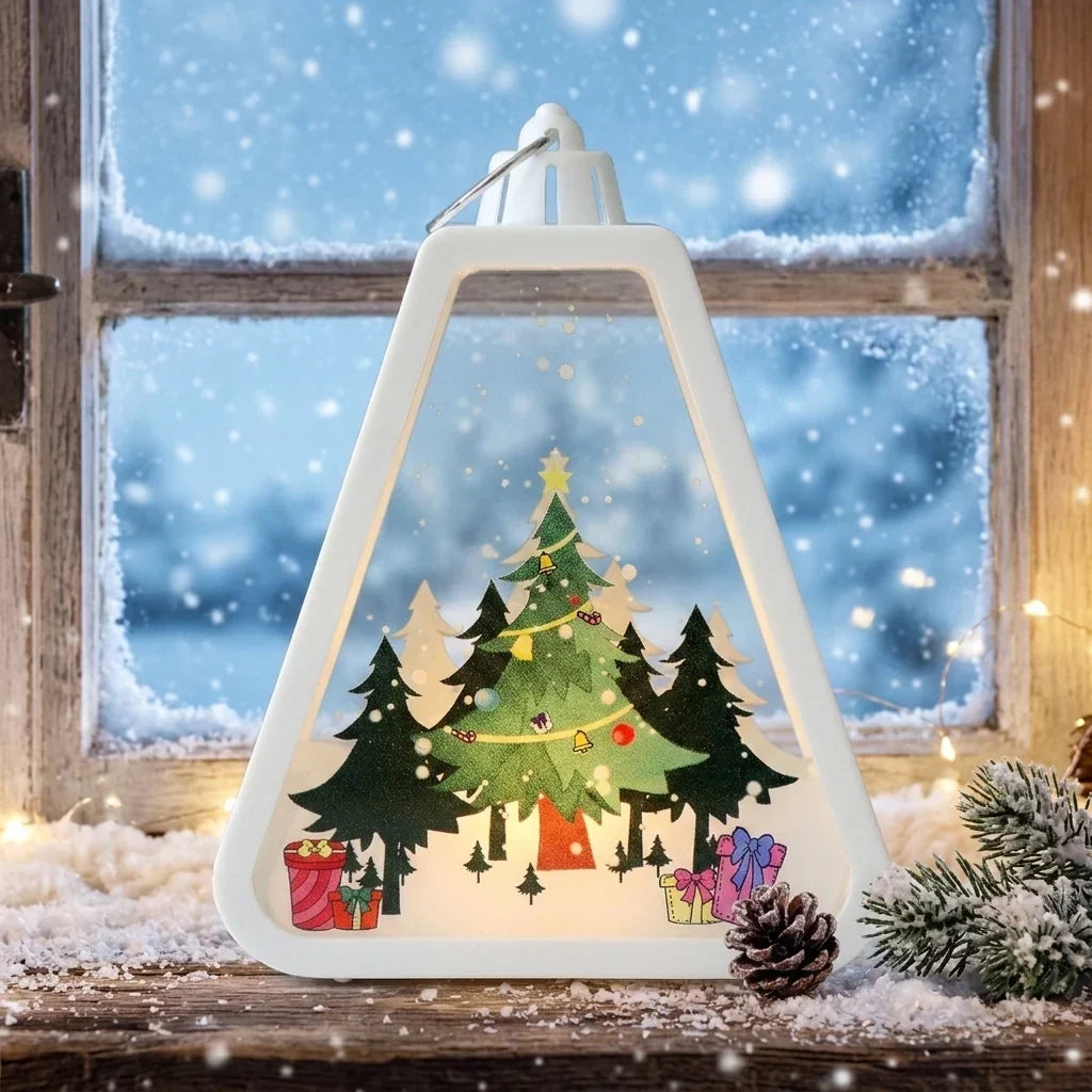 Christmas Lantern Durable Plastic Warm Glow Indoor & Outdoor