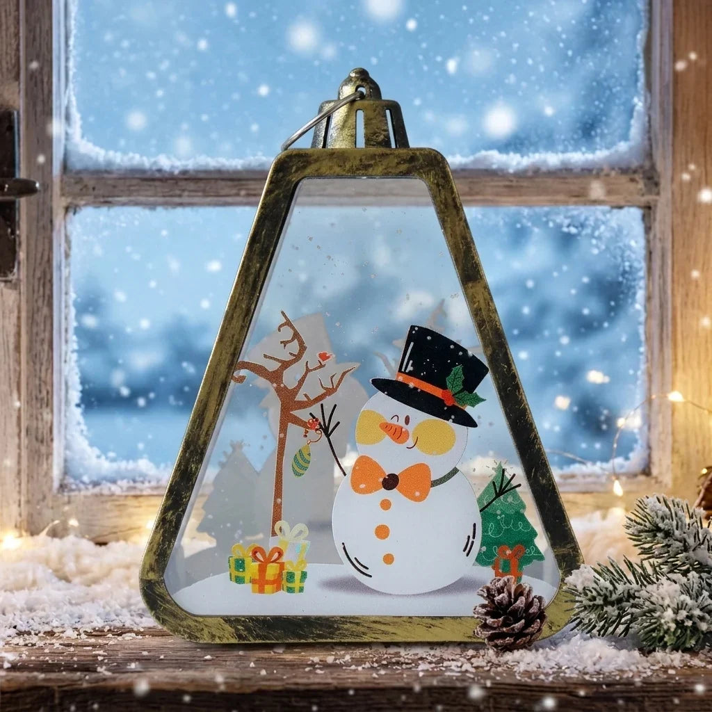 Christmas Lantern Durable Plastic Warm Glow Indoor & Outdoor
