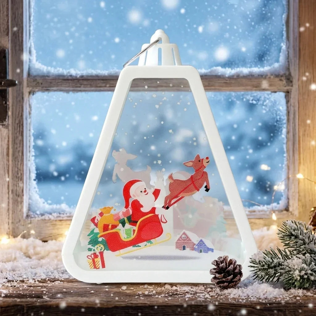Christmas Lantern Durable Plastic Warm Glow Indoor & Outdoor